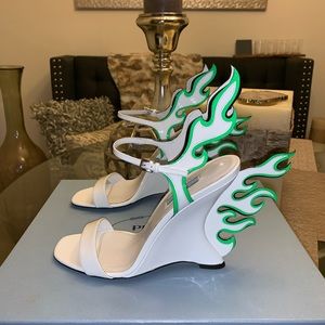 PRADA
Flame patent-leather sandals (Runs small)